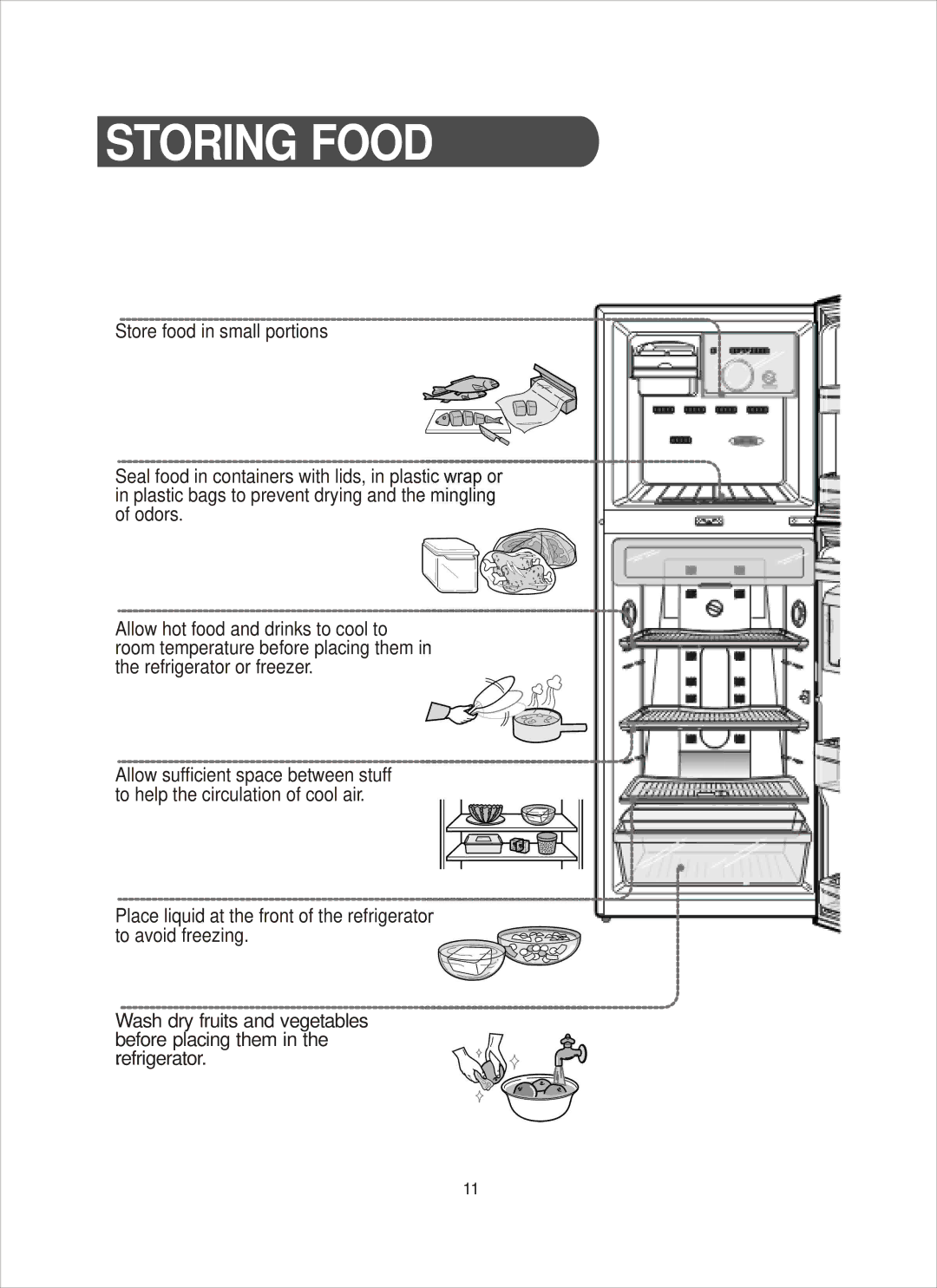 Samsung RT26, RT31 manual Storing Food 