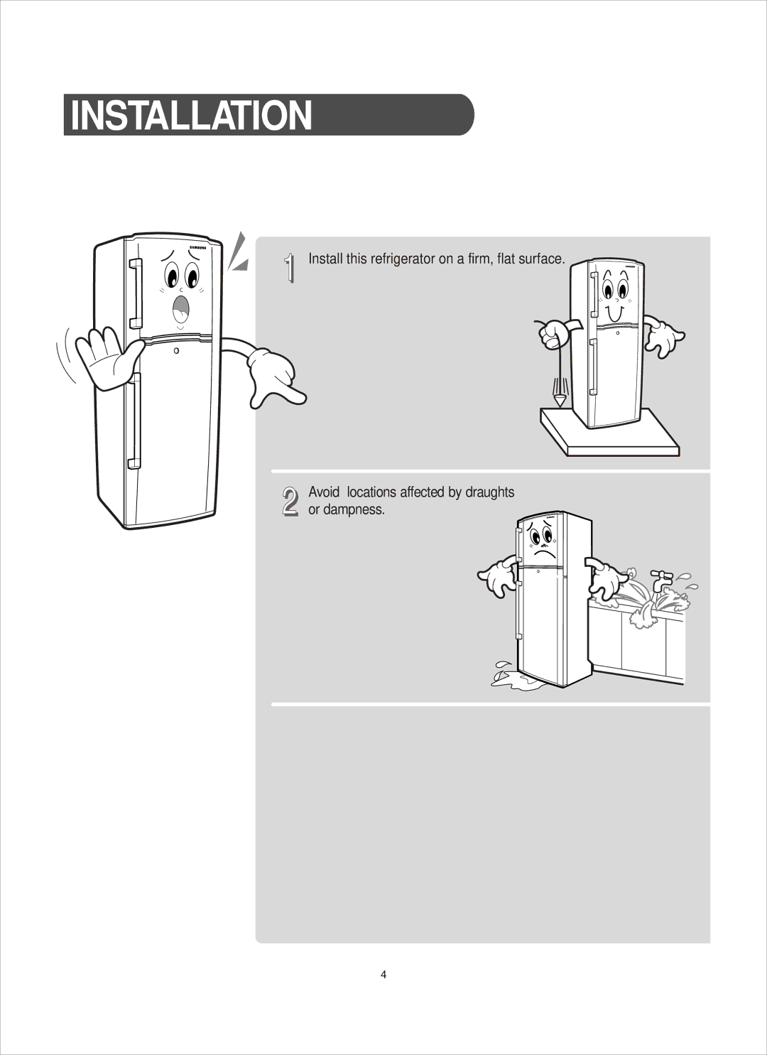 Samsung RT31, RT26 manual Installation 