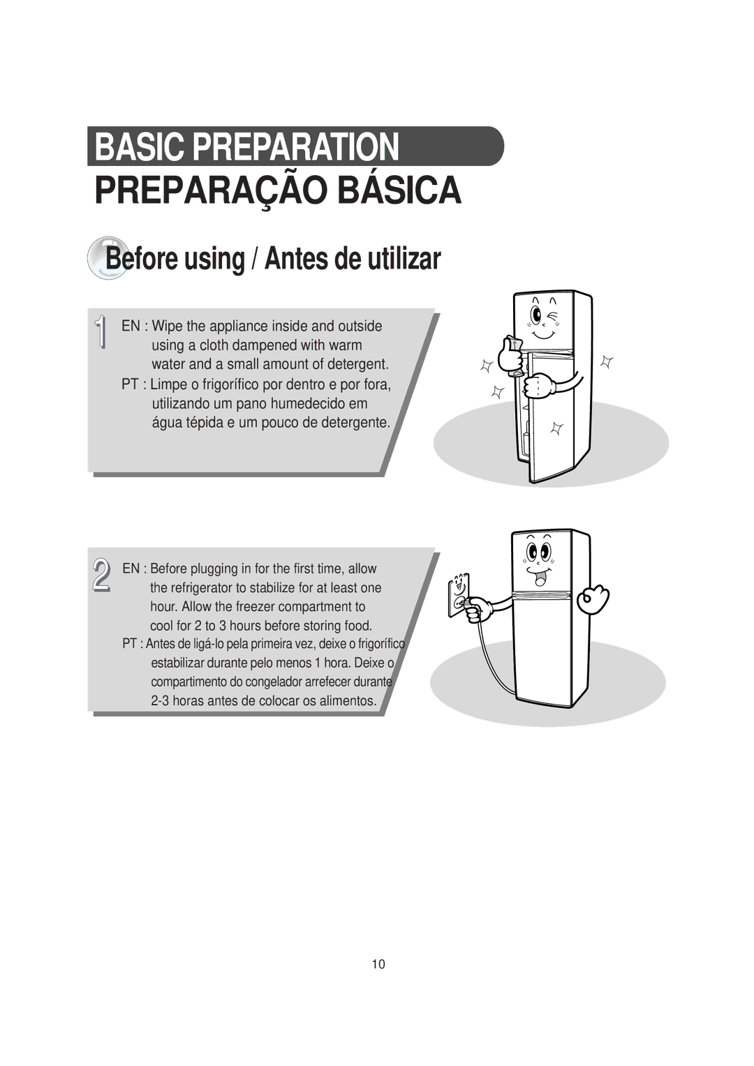 Samsung RT30MASW1/ZAM, RT30MBSW1/XEP, RT30MASW1/XEH, RT30MASW1/XAP, RT30MASW1/MOH manual Before using / Antes de utilizar 