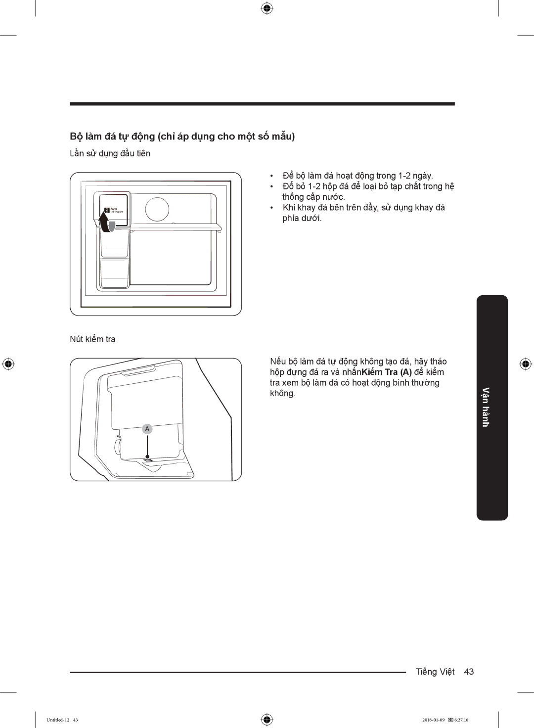 Samsung RT35K5982S8/SV, RT32K5532S8/SV, RT29K5532UT/SV, RT38K5032GL/SV manual Bộ làm đá tự động chỉ áp dụng cho một số mẫu 