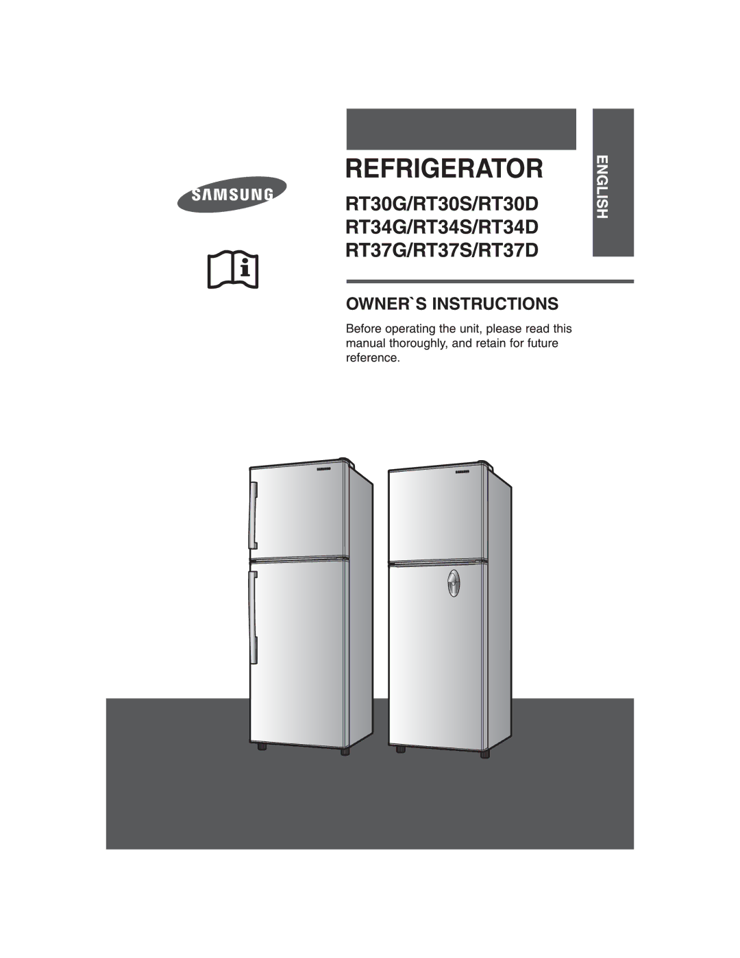 Samsung RT37GBSS1/XEH, RT34DBSS1/XEH manual 