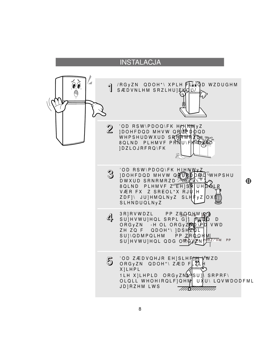 Samsung RT37GBSS1/XEH, RT34DBSS1/XEH manual Instalacja, 1LHXLHPLDüORGyZNLSU\SRPRF\ 