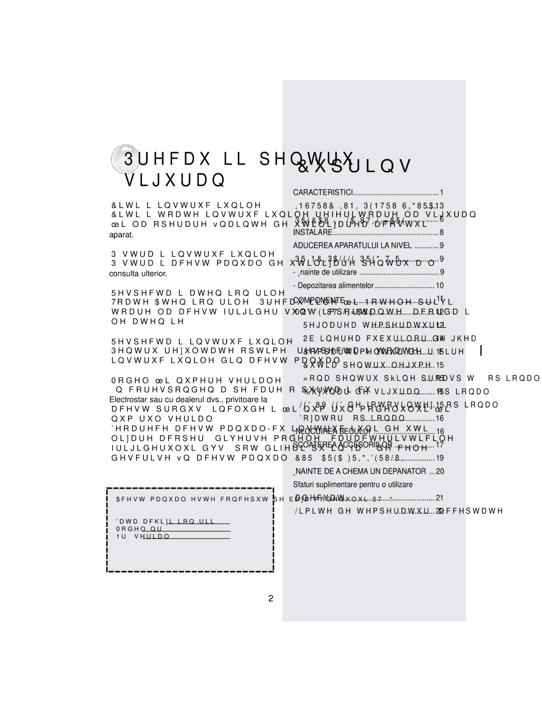 Samsung RT37GBSS1/XEH, RT34DBSS1/XEH manual 3UHFDXĠLLSHQWUX VLJXUDQĠă, Depozitarea alimentelor 