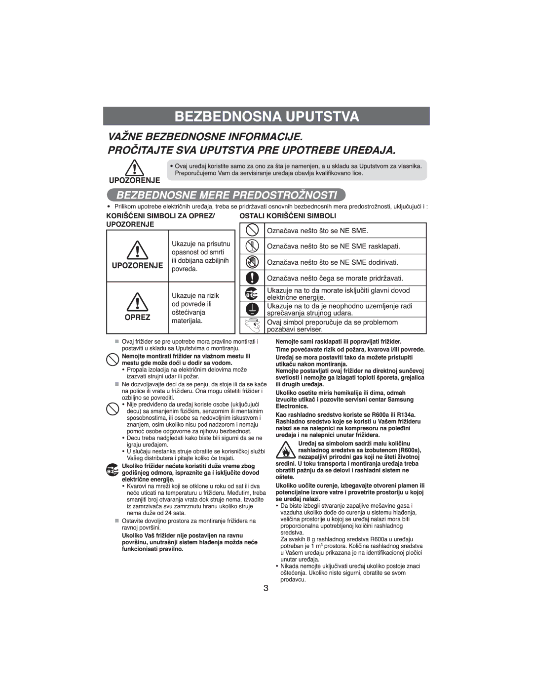 Samsung RT34DBSS1/XEH, RT37GBSS1/XEH manual 