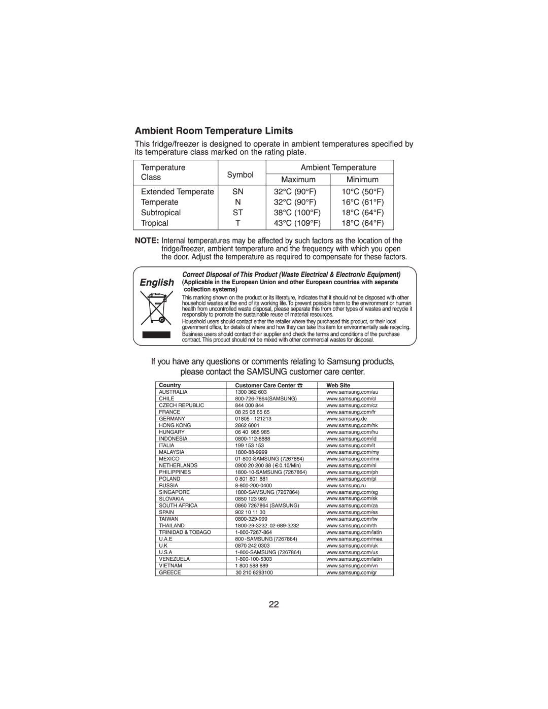 Samsung RT37GBSS1/XEH, RT34DBSS1/XEH manual 