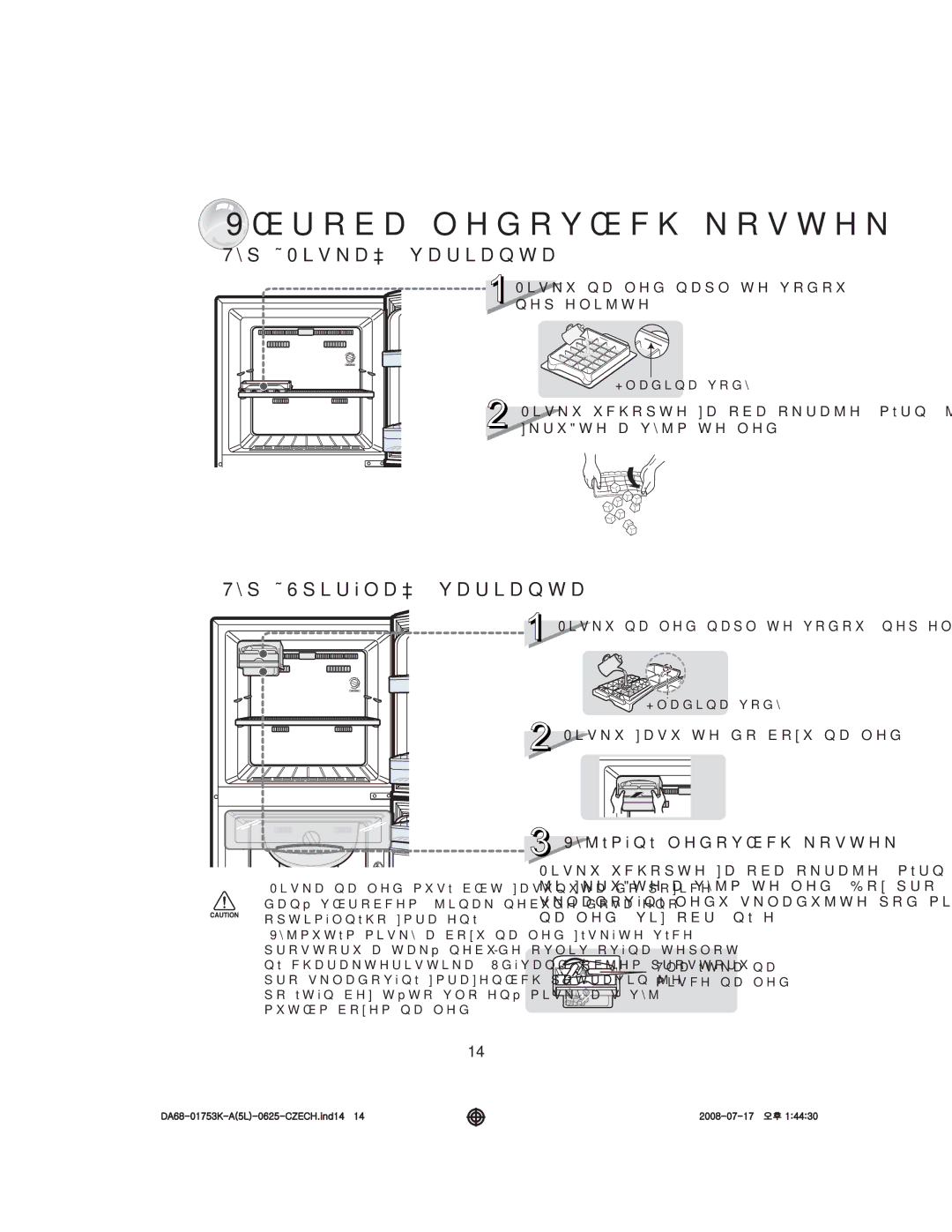 Samsung RT37GBSS1/XEH, RT34DBSS1/XEH manual 9êUREDOHGRYêFKNRVWHN, 7ODþtWNDQD 