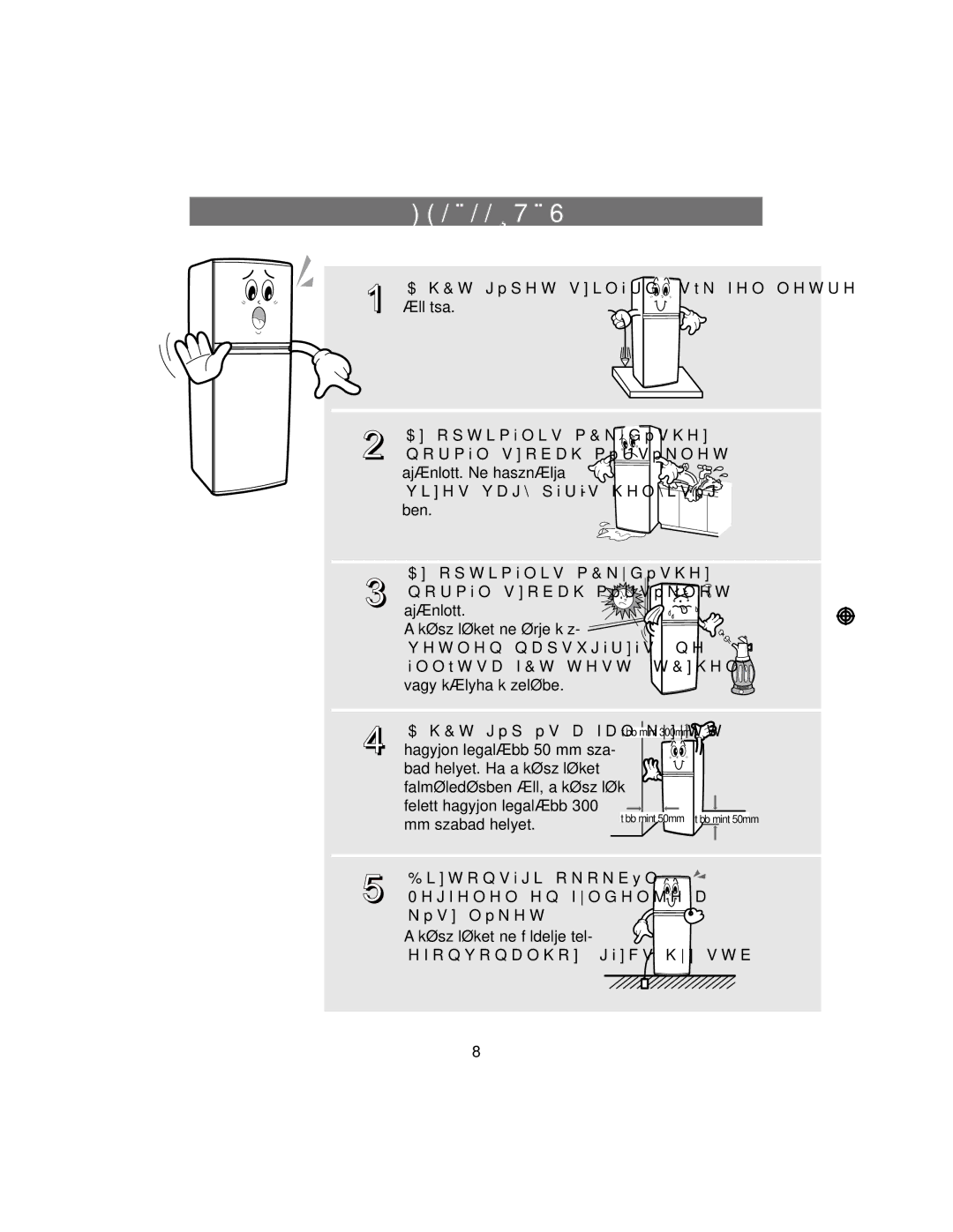 Samsung RT37GBSS1/XEH manual Ë7È6, QRUPiOVREDKĘPpUVpNOHW ajánlott, Készüléket ne földelje tel- HIRQYRQDOKRJiFVĘKVWE 