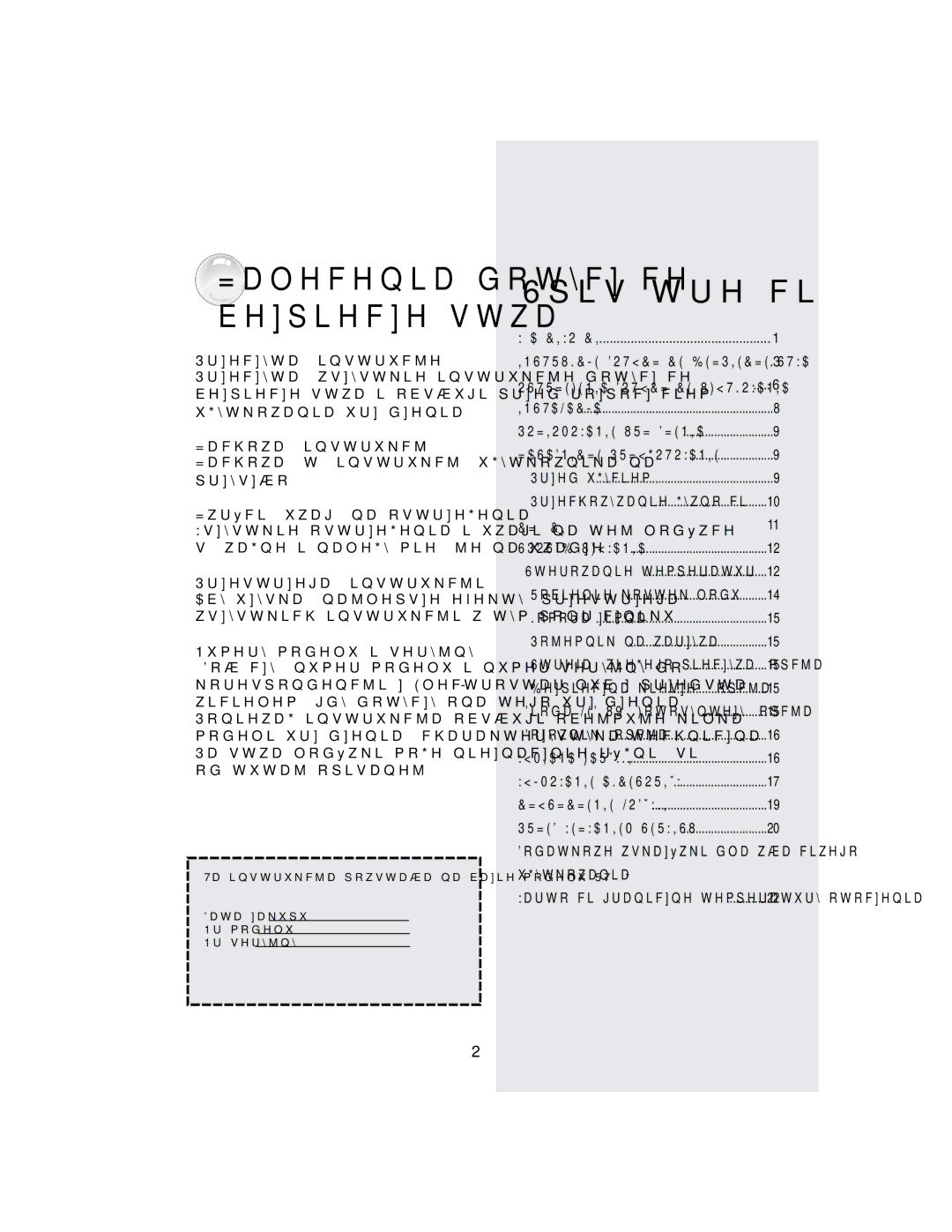 Samsung RT37GBSS1/XEH, RT34DBSS1/XEH manual 32=,202$1,85=Ą=1,$ =$6$1,&=35=*272$1, 6326Ï%8ĩ$1,$ 