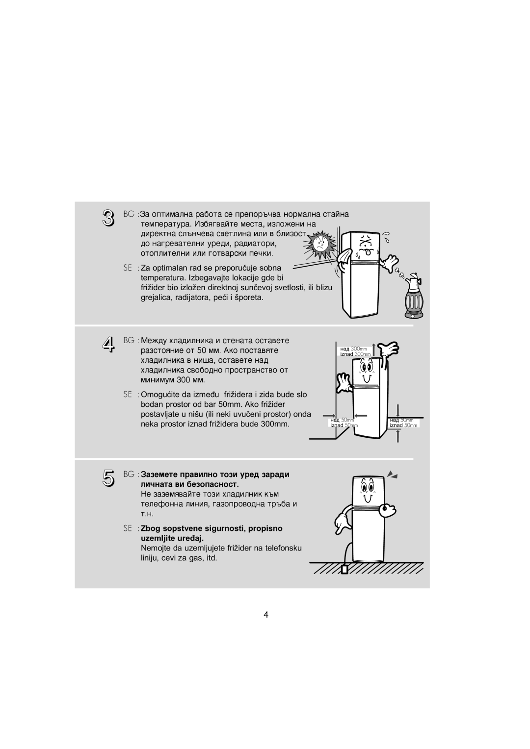 Samsung RT34VASW2/BUL manual BG á‡ÁÂÏÂÚÂ Ô‡‚ËÎÌÓ Úóáë ÛÂ‰ Á‡‡‰Ë, Zbog sopstvene sigurnosti, propisno, Uzemljite ureœaj 