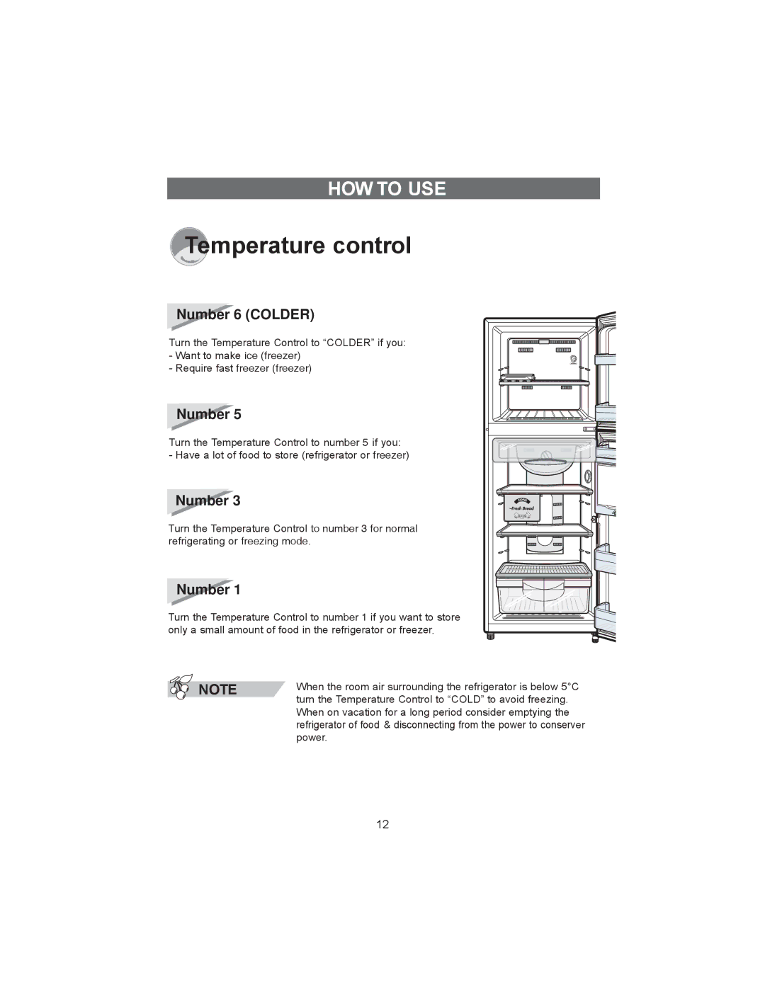 Samsung RT30S, RT37D, RT34G, RT37G, RT37S, RT30G, RT34S, RT34D, RT30D manual Temperature control 