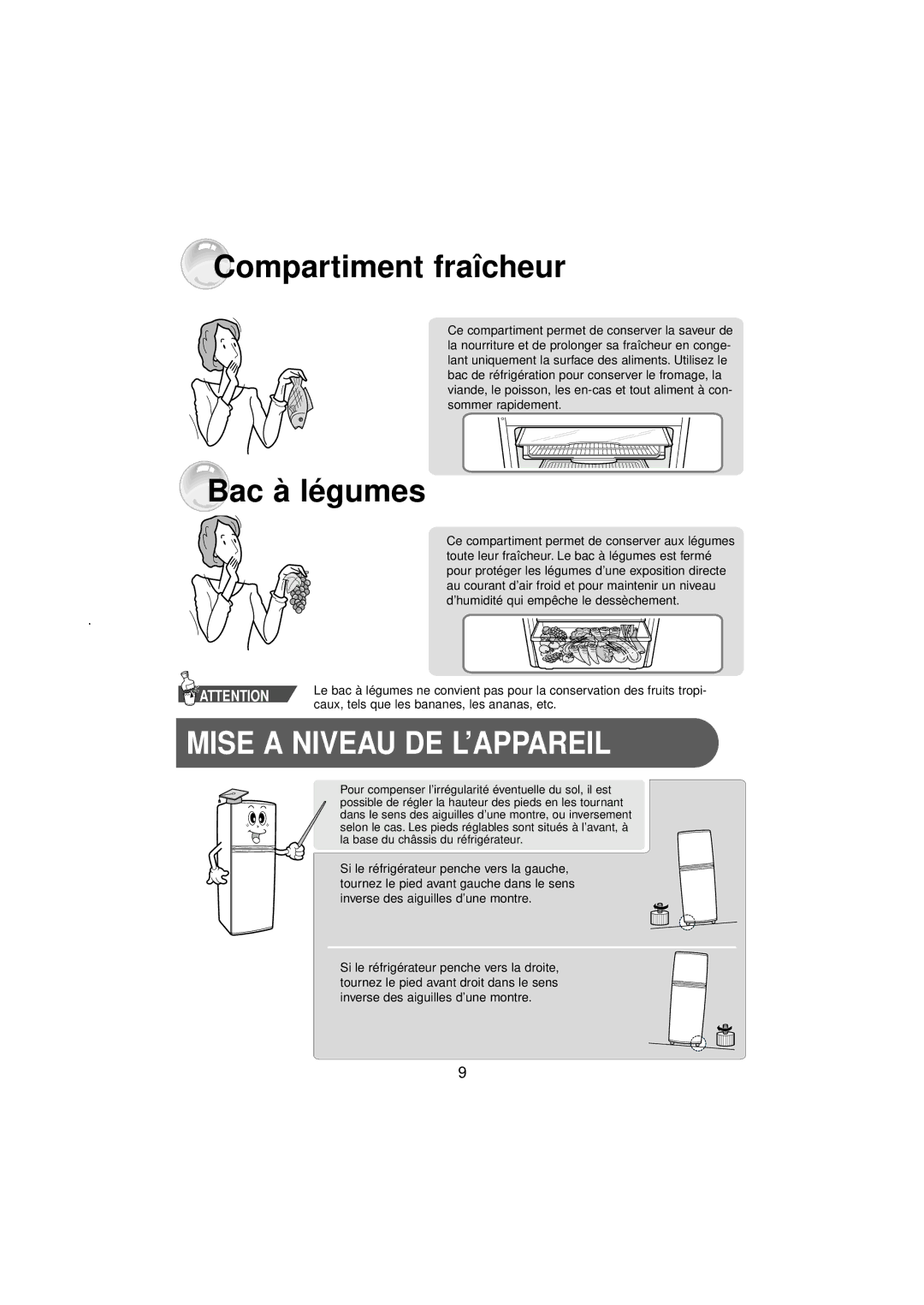 Samsung RT34MASW1/CAF, RT37MBMG1/XEK, RT30MASW1/CAF, RT37MASW1/XEF, RT37MBSW2/XEF manual Compartiment fraîcheur, Bac à légumes 