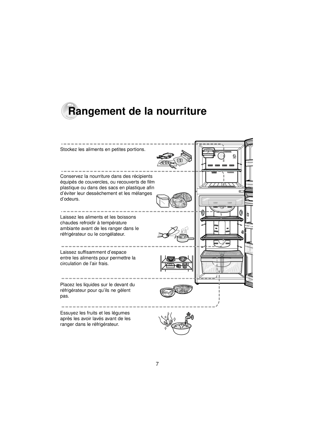 Samsung RT30MASW1/CAH, RT37MBMG1/XEK, RT30MASW1/CAF, RT37MASW1/XEF, RT37MBSW2/XEF, RT37MASW1/CAH Rangement de la nourriture 