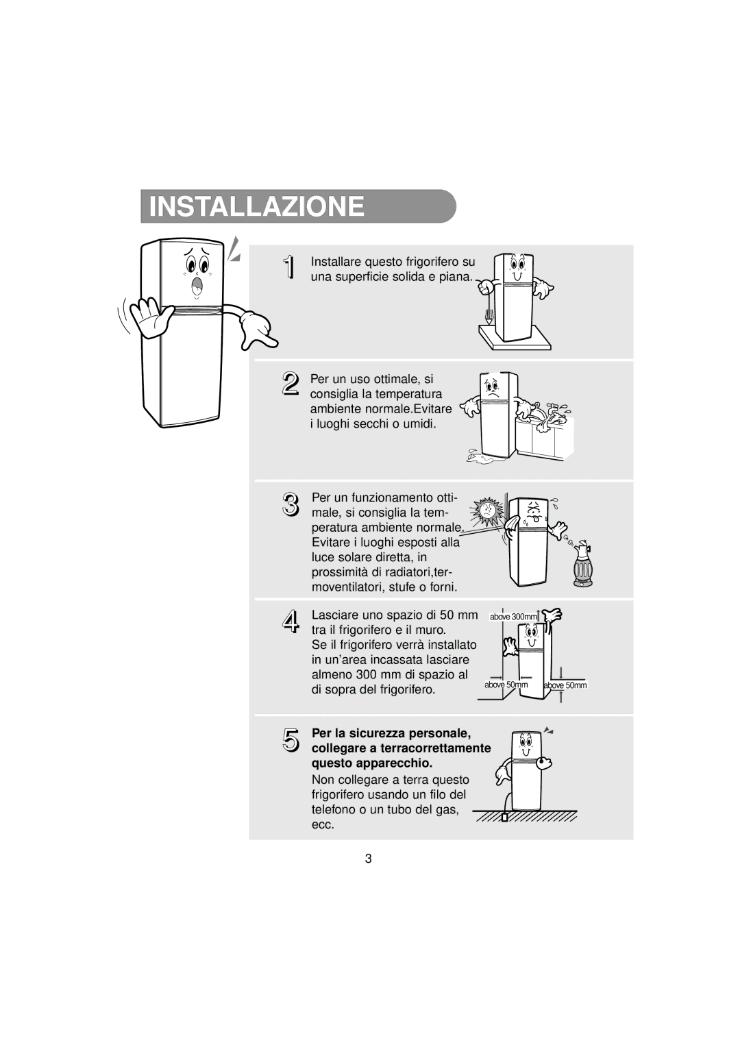 Samsung RT34MASS1/XET, RT37MBSS1/BWT, RT34MASS1/XES manual Installazione, Per la sicurezza personale, Questo apparecchio 