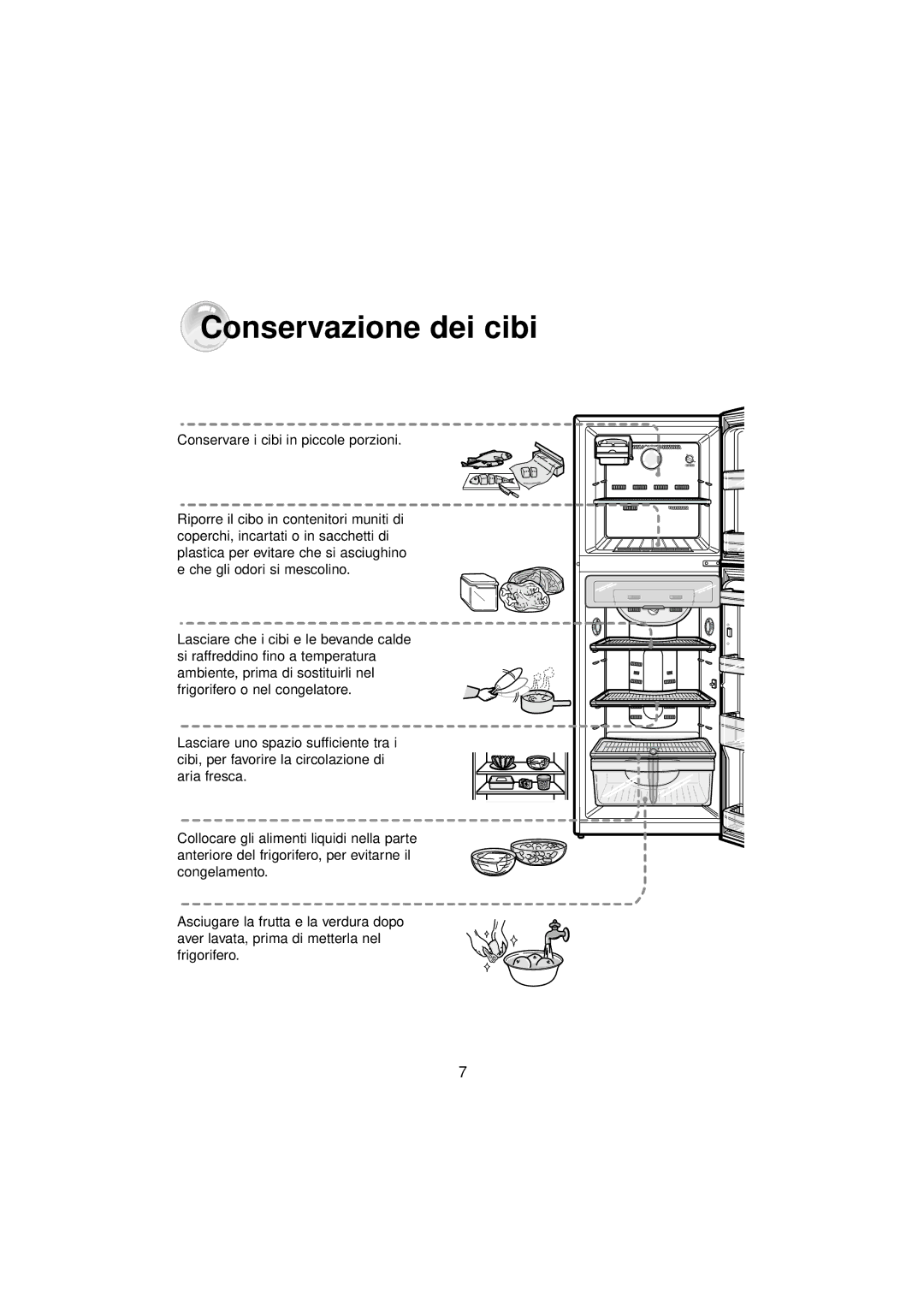 Samsung RT34MASS1/XES, RT37MBSS1/BWT, RT34MASS1/XET manual Conservazione dei cibi 