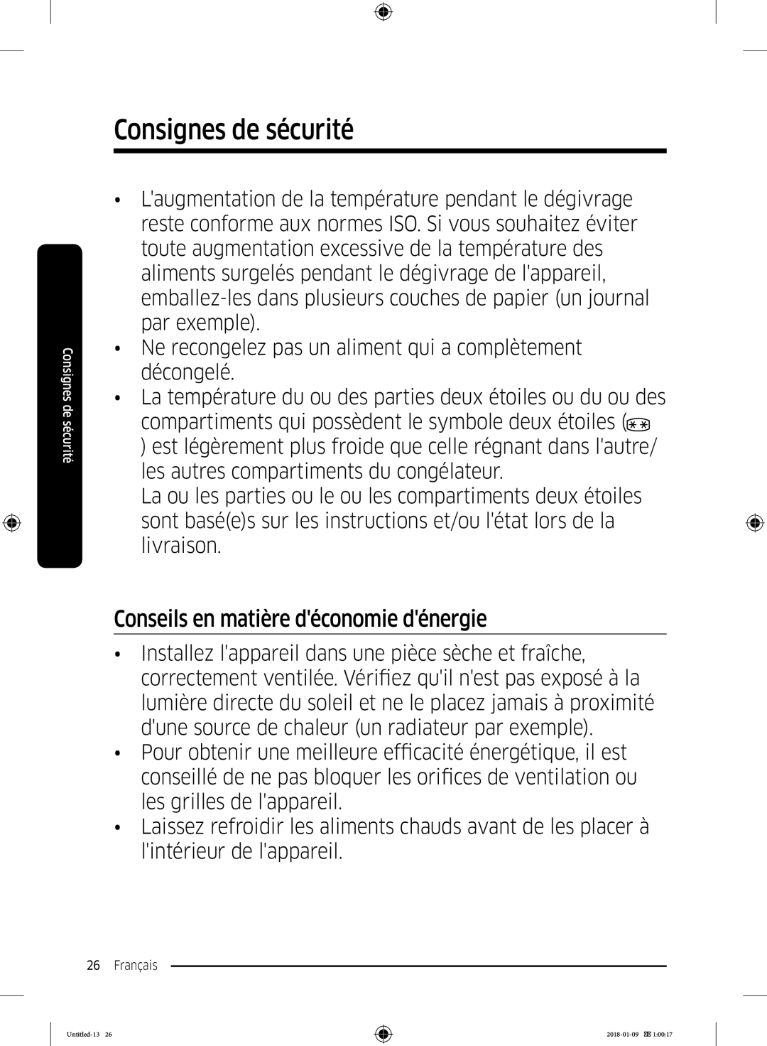 Samsung RT35K5110SP/SG, RT38K5010S8/SG, RT35K5010S8/SG, RT29K5157WW/ZA, RT38K5157SL/ZA Conseils en matière déconomie dénergie 