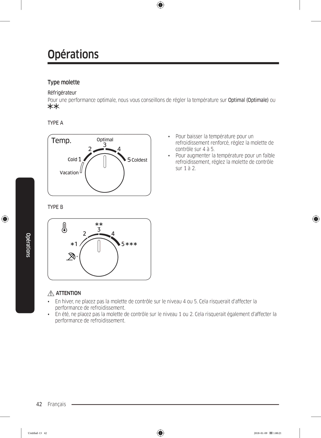 Samsung RT38K5157WW/ZA, RT38K5010S8/SG, RT35K5110SP/SG, RT35K5010S8/SG, RT29K5157WW/ZA, RT38K5157SL/ZA manual Type molette 