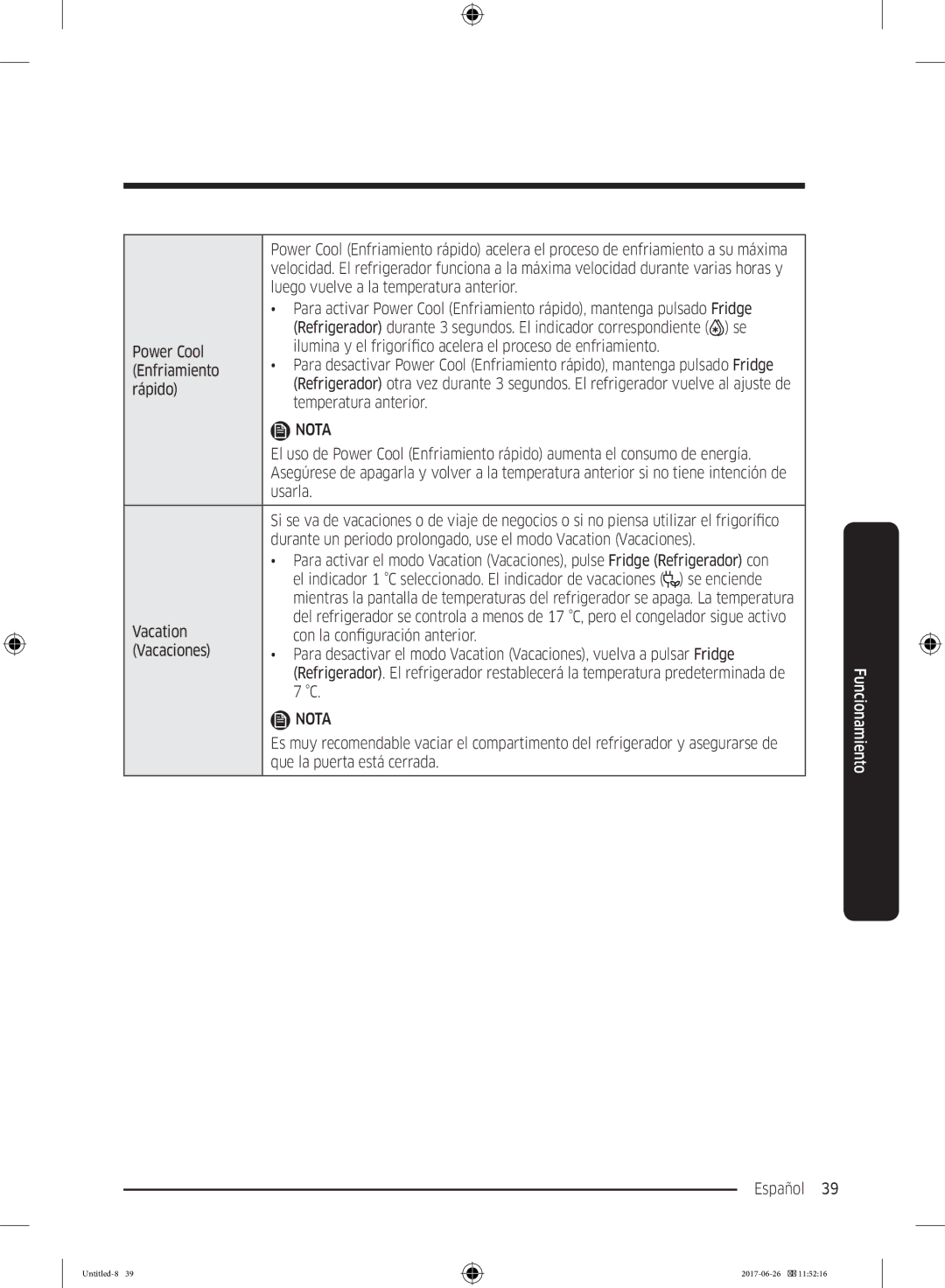 Samsung RT32K5030S8/ES manual Enfriamiento, Temperatura anterior, Con la configuración anterior, Que la puerta está cerrada 