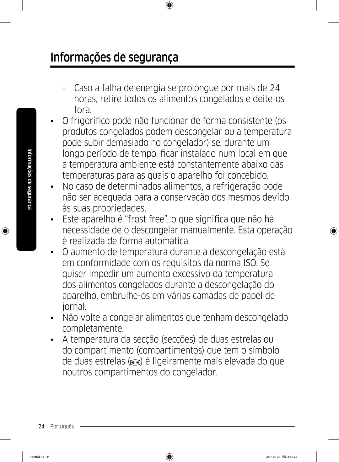 Samsung RT29K5030WW/ES, RT38K5535EF/ES, RT35K5430EF/ES, RT32K5030EF/ES, RT32K5030S8/ES manual Informações de segurança 