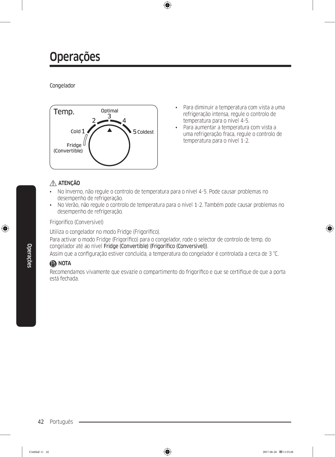 Samsung RT38K5530S9/ES, RT38K5535EF/ES, RT35K5430EF/ES, RT29K5030WW/ES, RT32K5030EF/ES, RT32K5030S8/ES manual Operações 