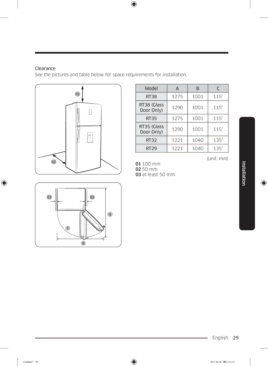 Samsung RT32K5030EF/ES, RT38K5535EF/ES, RT35K5430EF/ES, RT29K5030WW/ES, RT32K5030S8/ES manual 1290 1001 115 Door Only RT35 1275 