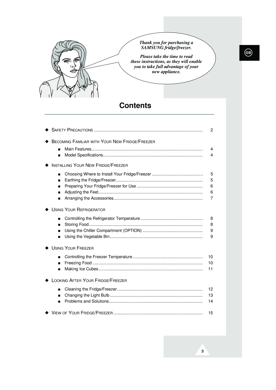 Samsung RT44MAMS1/XET, RT44MAMS1/XEF, RT44MASW1/XEF, RT44MASM1/XEF, RT44MAMS2/XET, RT44MCSM1/XET, RT44MBSW1/SKZ manual Contents 