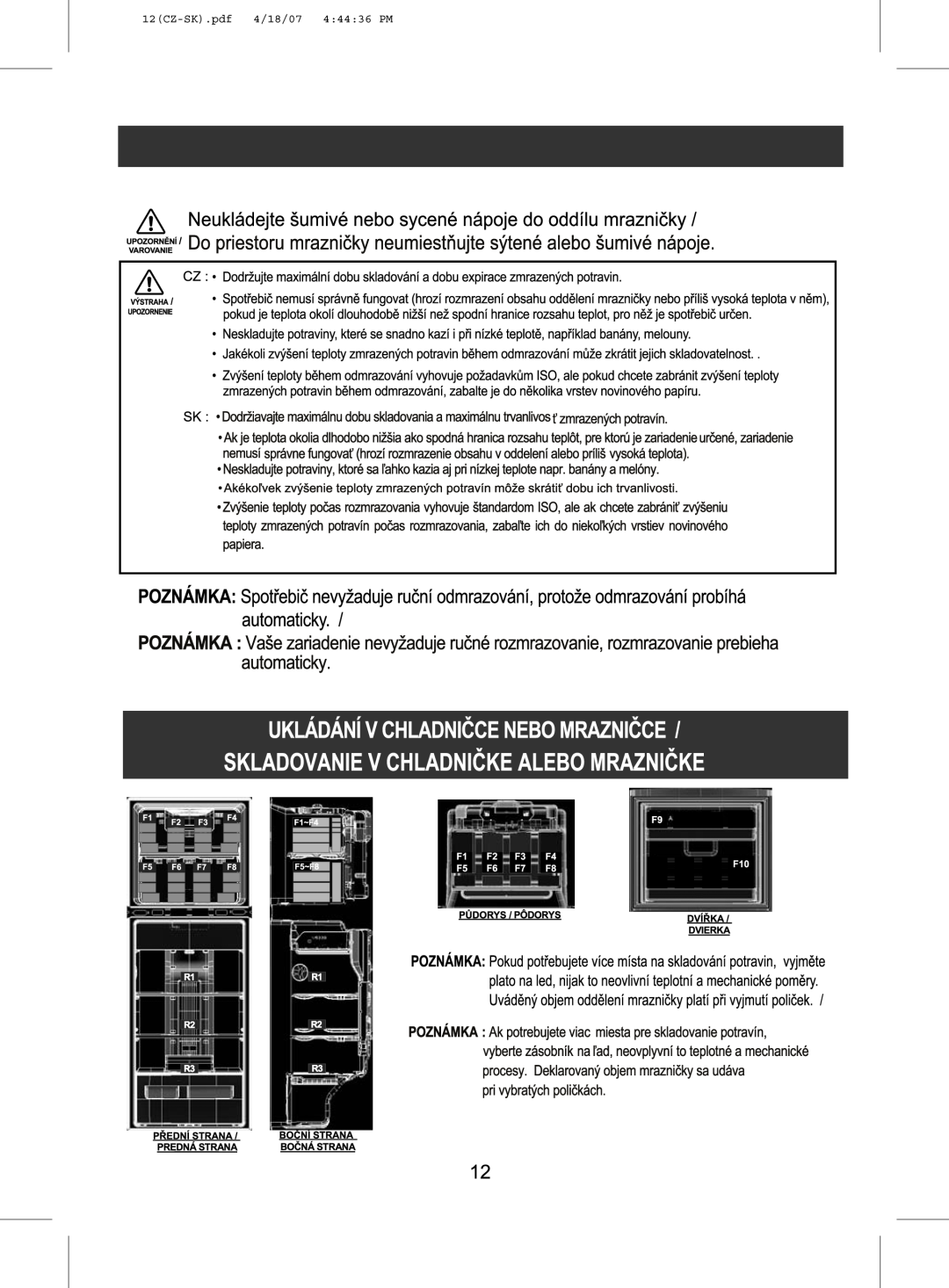Samsung RT45MASM1/ATC, RT44MAMS1/XEF, RT45EASM1/XEF, RT44MASW1/XEF, RT41MASW1/EUR, RT44MASM1/XEF 12CZ-SK.pdf 4/18/07 44436 PM 