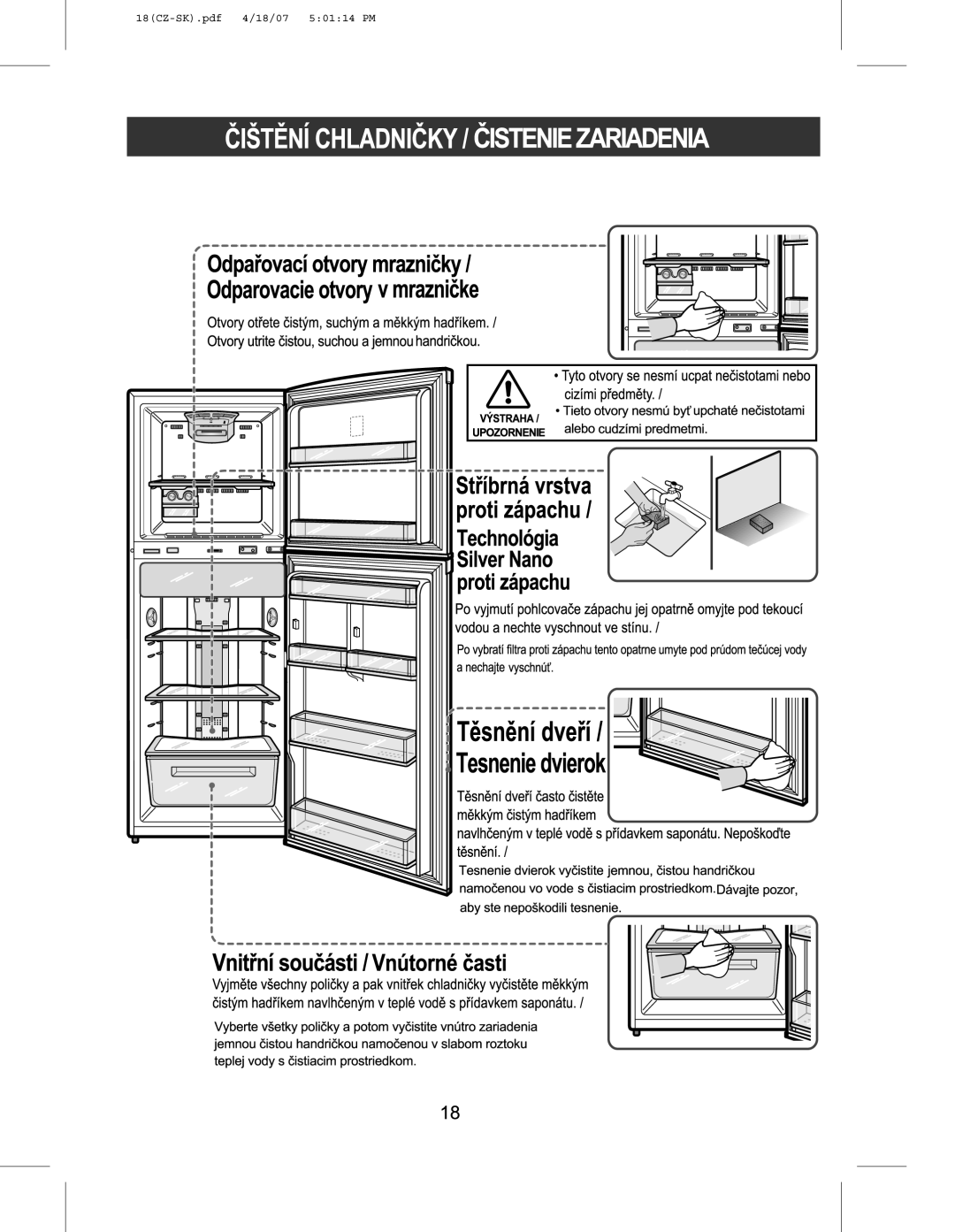 Samsung RT41MASW1/BAY, RT44MAMS1/XEF, RT45EASM1/XEF, RT44MASW1/XEF, RT41MASW1/EUR, RT44MASM1/XEF 18CZ-SK.pdf 4/18/07 50114 PM 