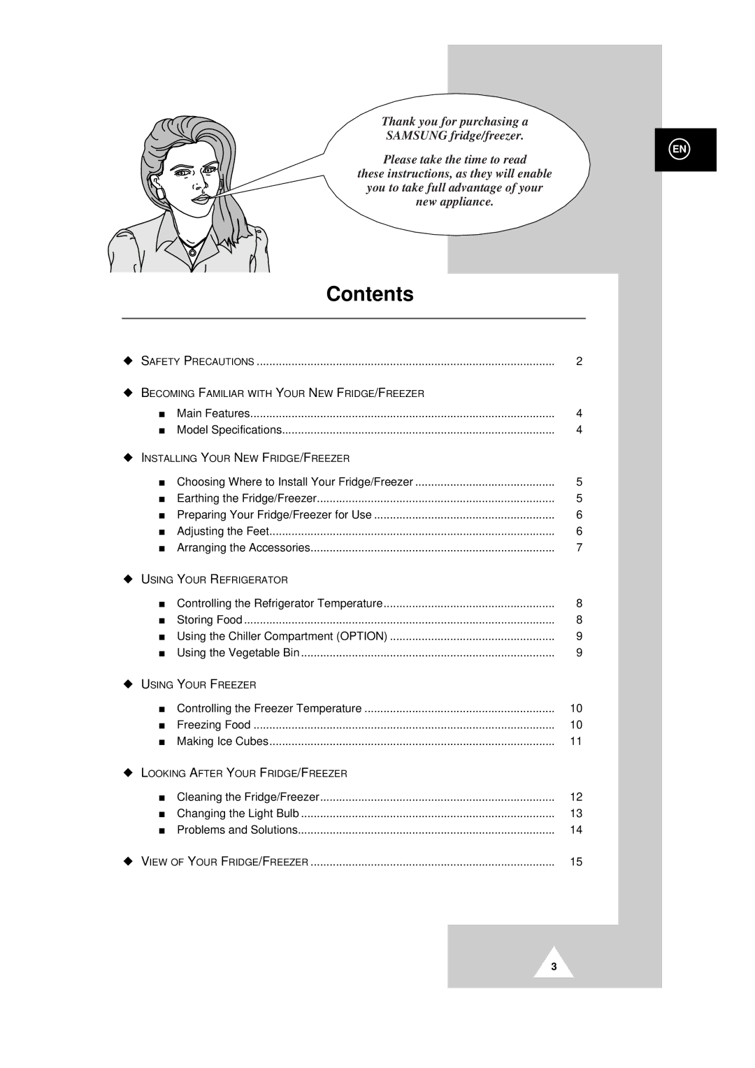 Samsung RT44MCSM1/XET manual Contents 