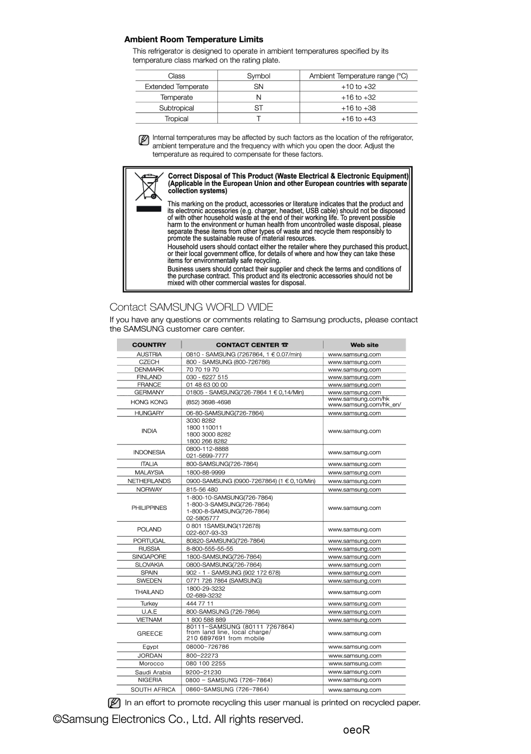 Samsung RT45JSTS1/XMA, RT45JSTS1/XES, RT41JSTS1/XES, RT45HSSW1/SML, RT45USGL1/XSV, RT45USGL1/XTL Code No. DA68-01934A REV0.7 