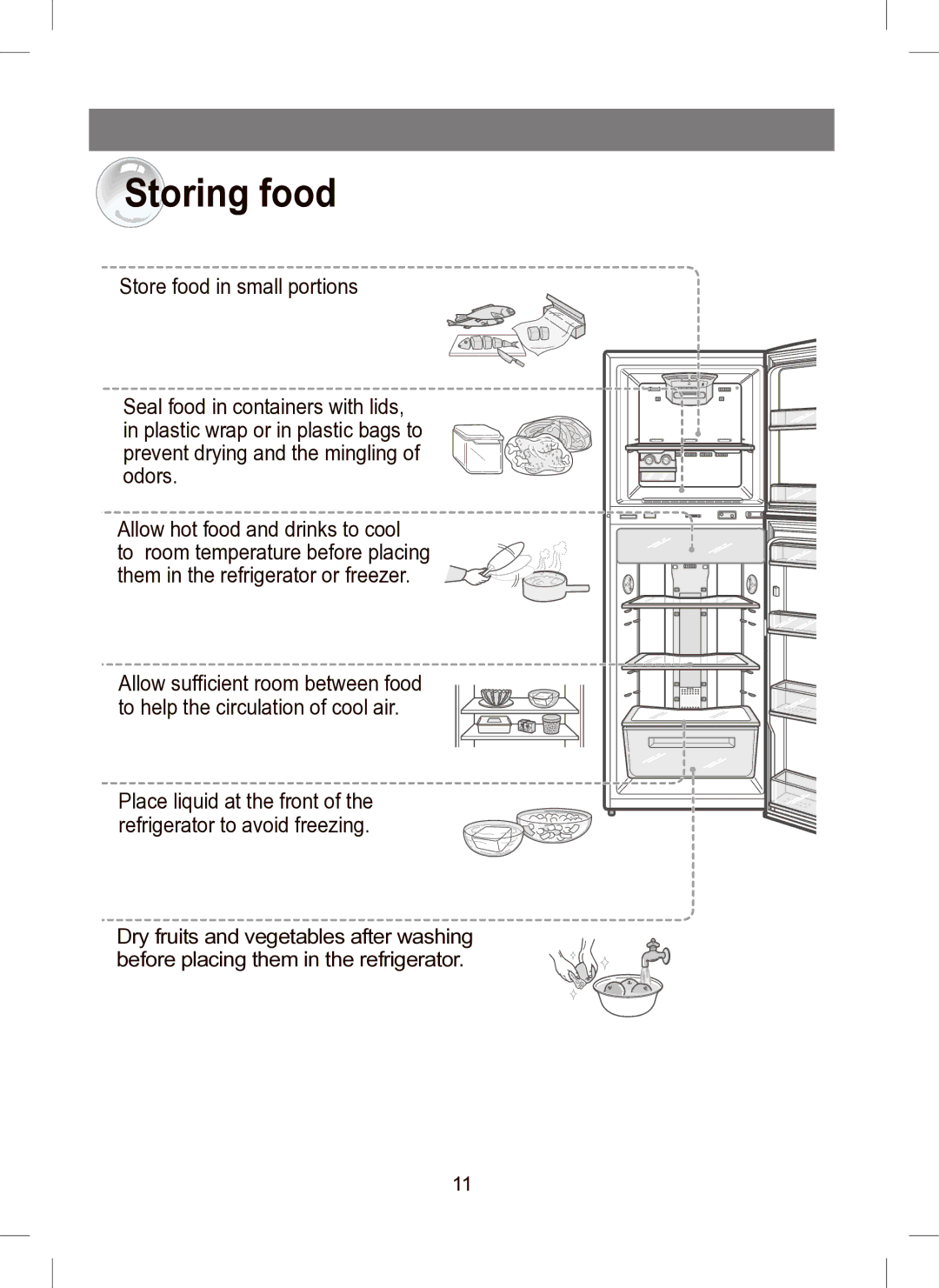 Samsung RT41M, RT45M, RT41E manual Storing food 