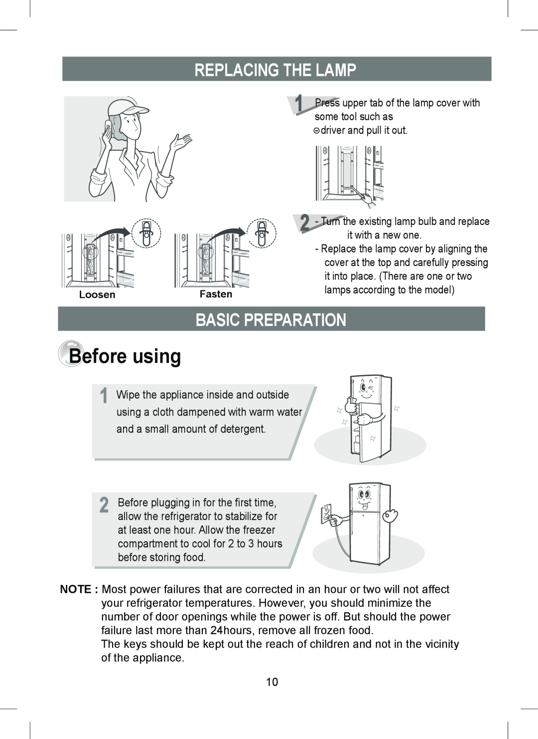 Samsung RT45M, RT41M, RT41E manual Before using, Replacing The Lamp, Basic Preparation 