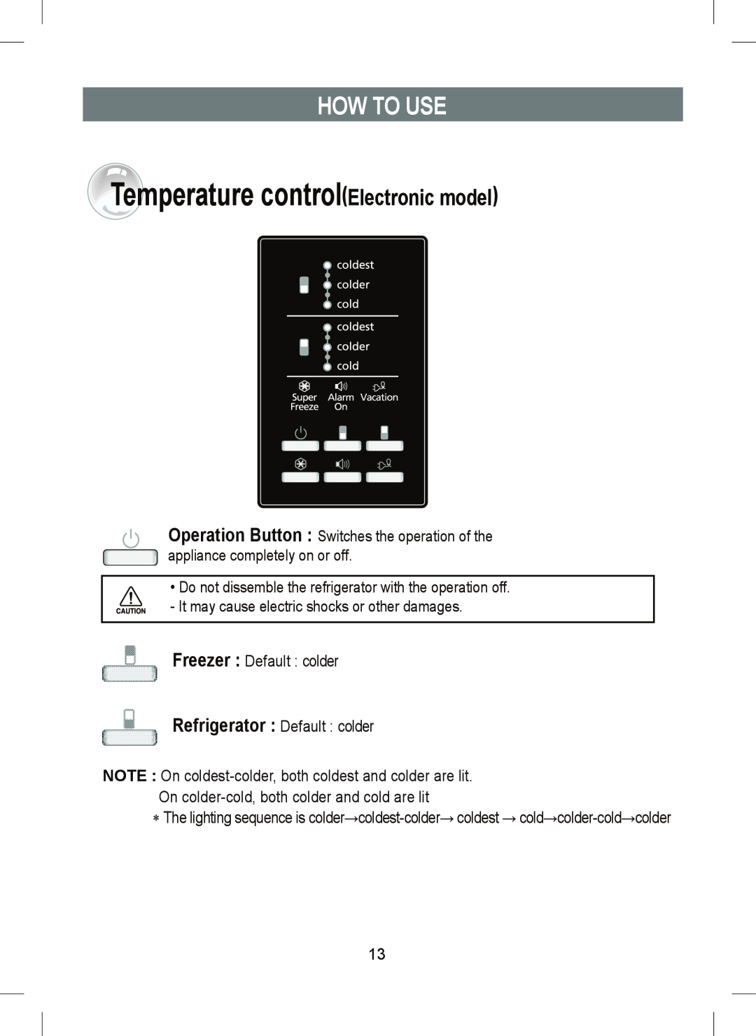 Samsung RT41E, RT45M, RT41M manual Temperature controlElectronic model, How To Use 