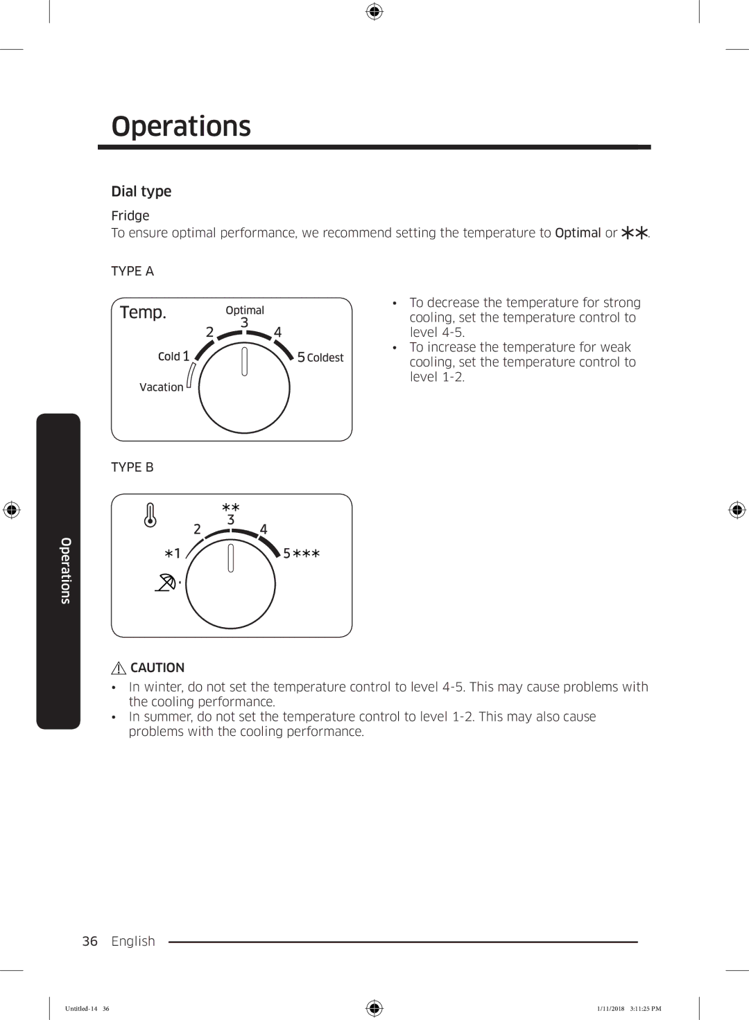 Samsung RT50K6330WW/ML, RT46K6330WW/ML, RT53K6000S8/ML, RT53K6330WW/ML, RT46K6330SP/ML, RT50K6330SP/ML manual Dial type, Type a 