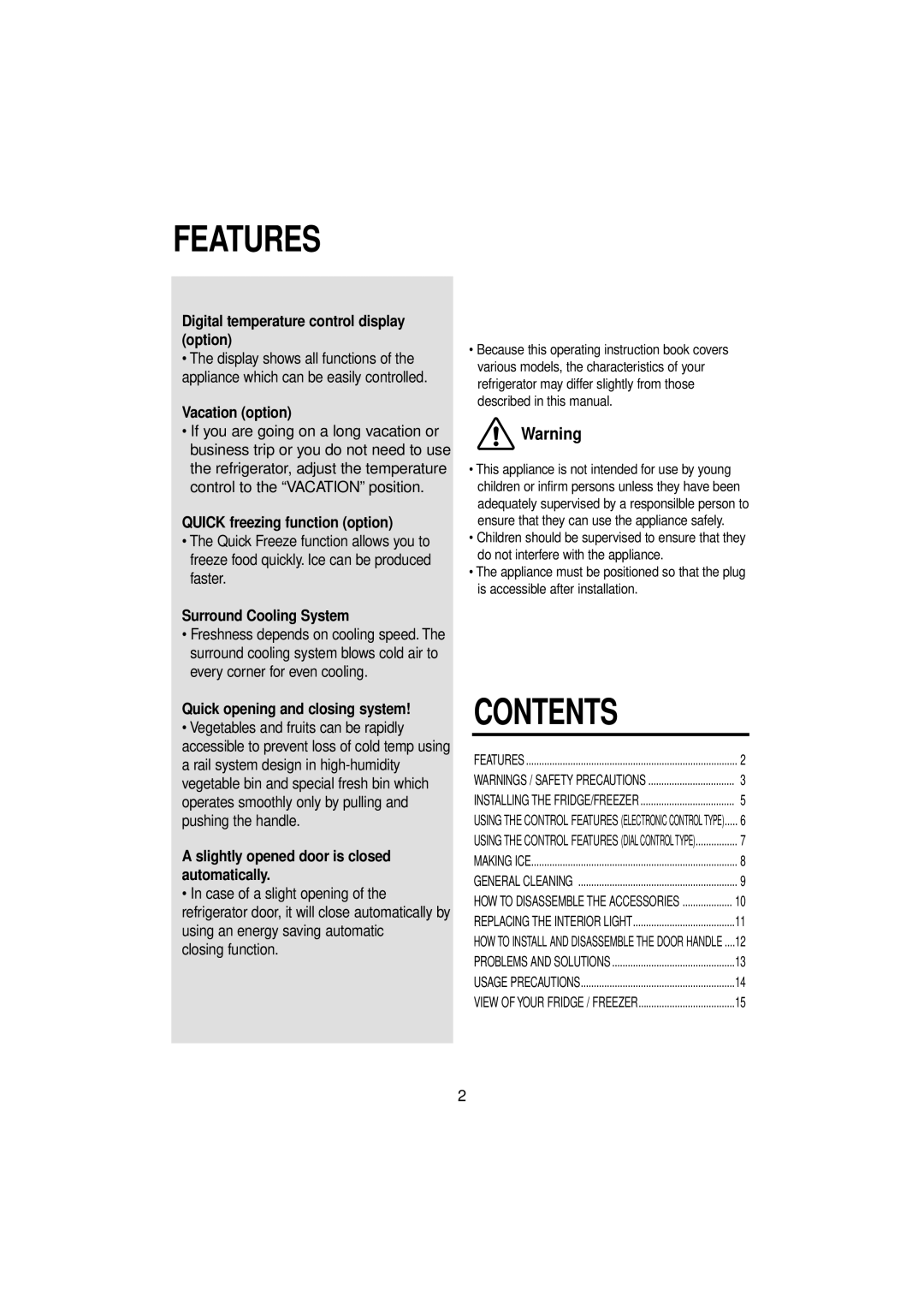 Samsung RT49EASW1/BUL, RT49EASM1/BUL manual Features 