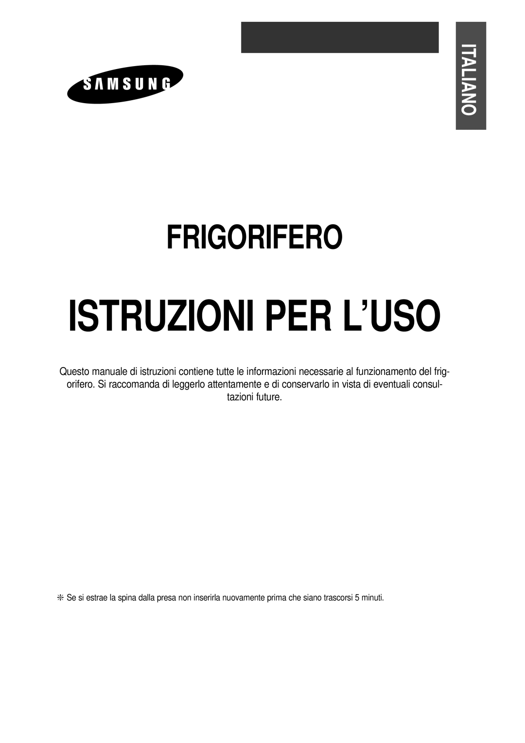 Samsung RT52EATG1/XET manual Istruzioni PER L’USO 