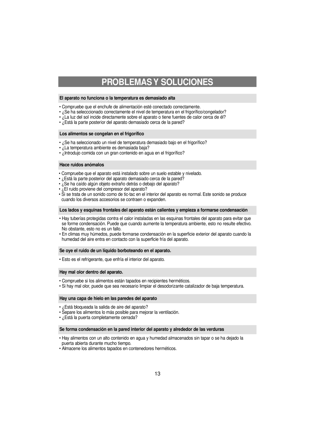 Samsung RT53EAMT1/XES, RT53EAMT1/XEF manual Problemas Y Soluciones 