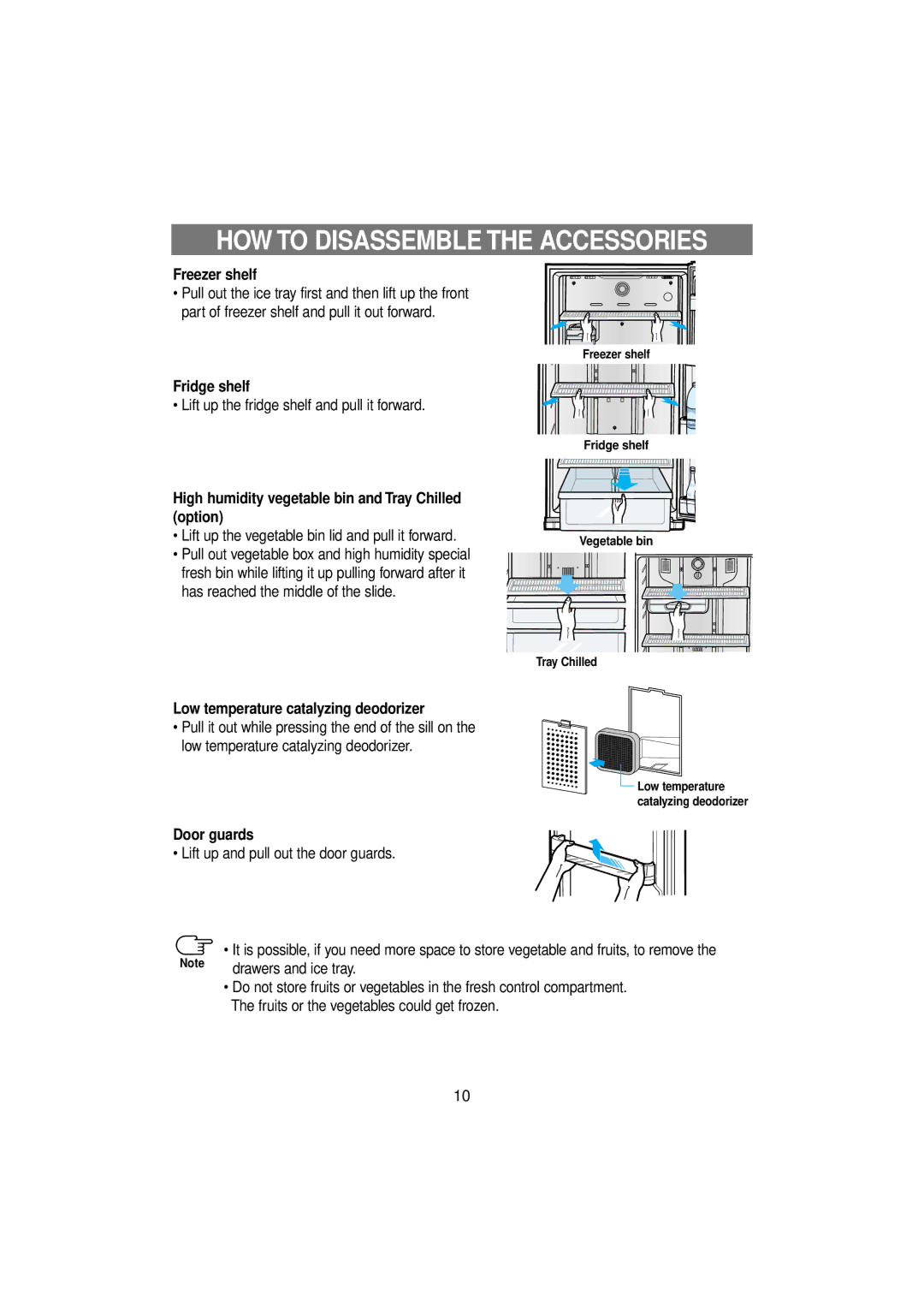 Samsung RT53ECMT1/XET, RT53EANB1/XET, RT53EATG1/XET, RT53ECSM1/XET manual HOW to Disassemble the Accessories 