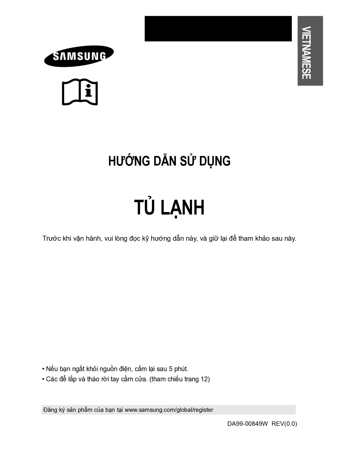 Samsung RT53EASM1/XSV manual TỦ Lạnh 