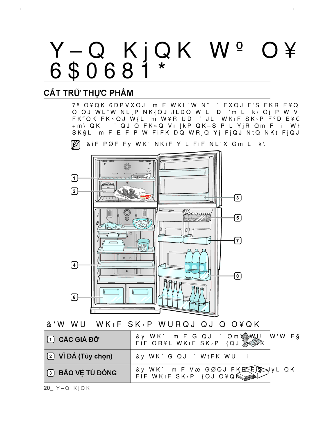 Samsung RT54EBPN1/XSV manual Cất trữ thực phẩm trong ngăn lạnh 