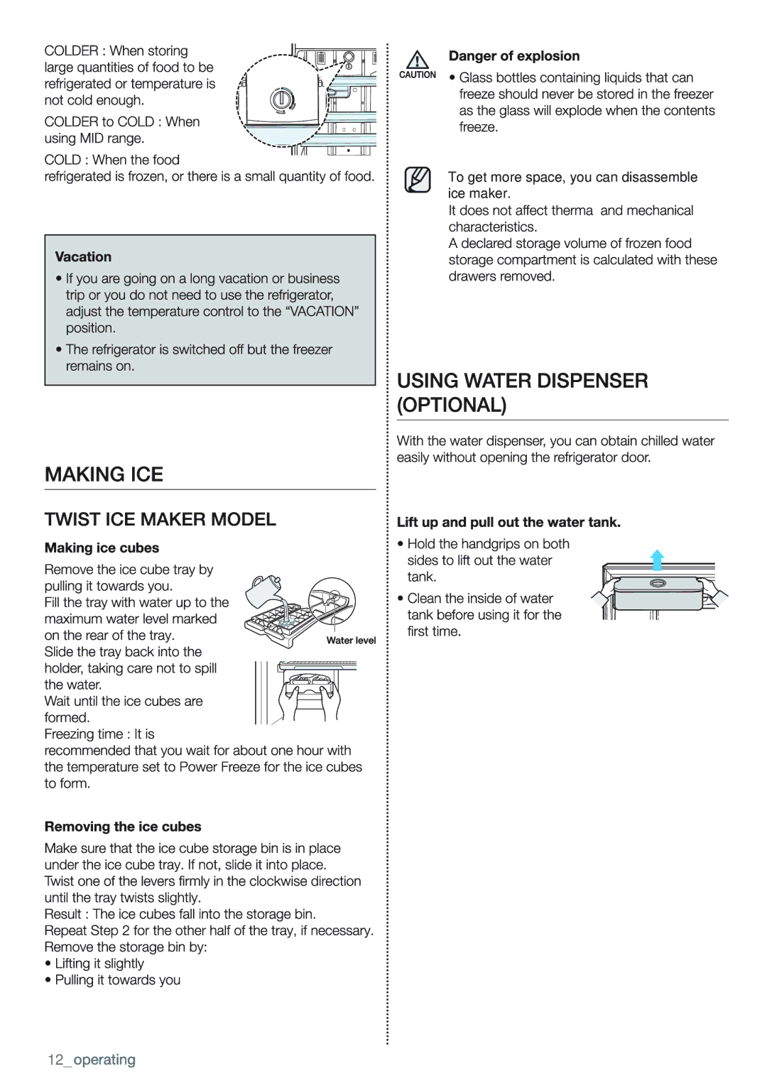 Samsung RT59ZMTG1/XES, RT54ZBTS1/EUR, RT54QBPN1/XES, RT50ZBMT1/XES manual To get more space, you can disassemble ice maker 