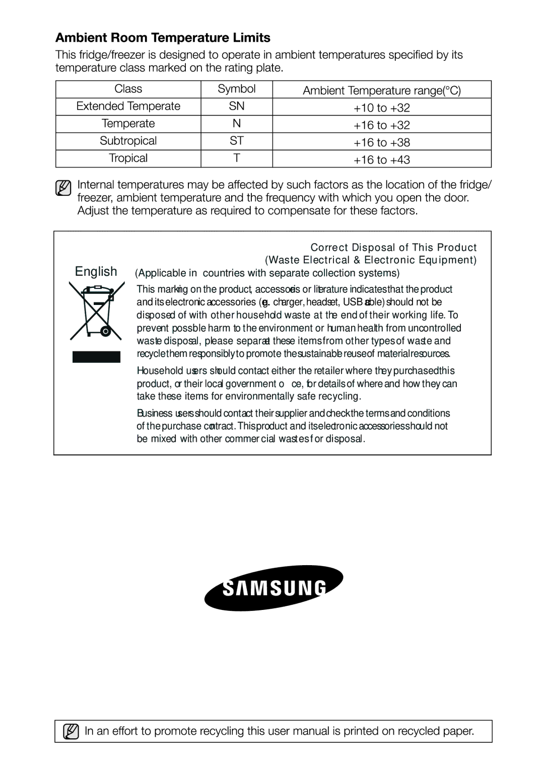 Samsung RT54ZMVB1/XES, RT54ZBTS1/EUR, RT54QBPN1/XES, RT50ZBMT1/XES, RT54ZBSW1/XES, RT54ZBPN1/XES, RT59QBPN1/XES, RT50ZMTG1/XES 