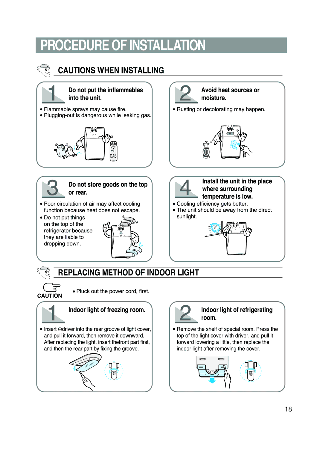 Samsung RT57EASM1/EUR, RT57EASW1/EUR manual Procedure of Installation 