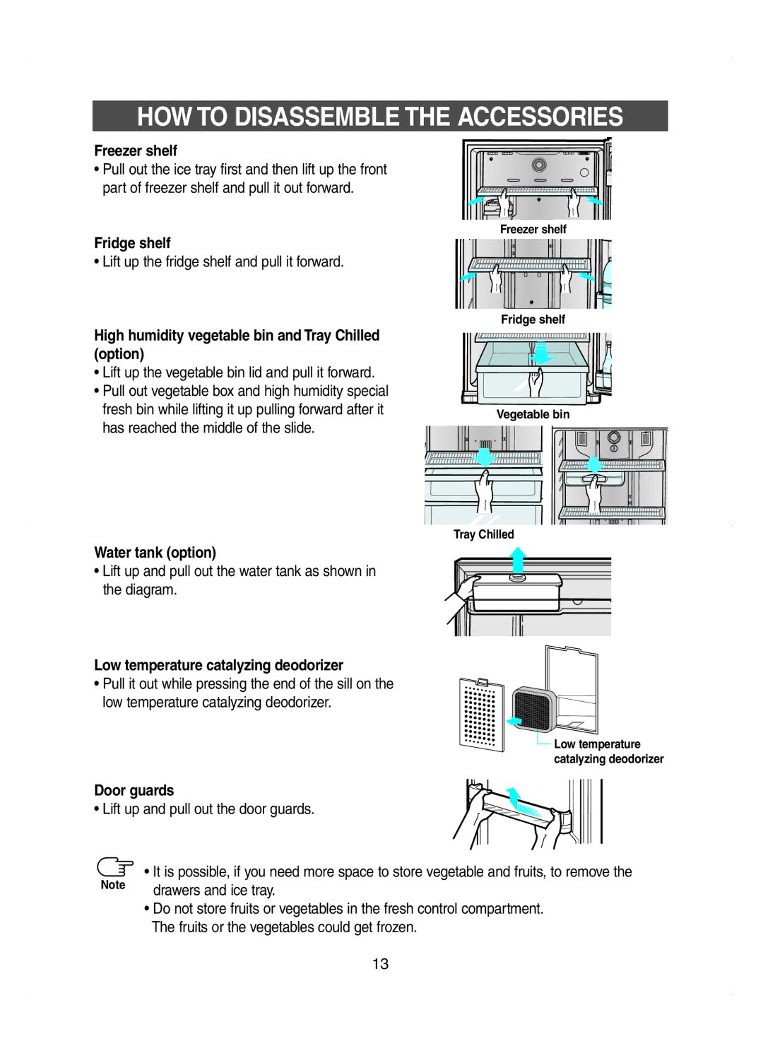 Samsung RT58MASW1/SML, RT58EASW1/XEF, RT62WAMT1/XEF, RT62WAMT1/XES, RT62EASW1/FAL manual HOW to Disassemble the Accessories 