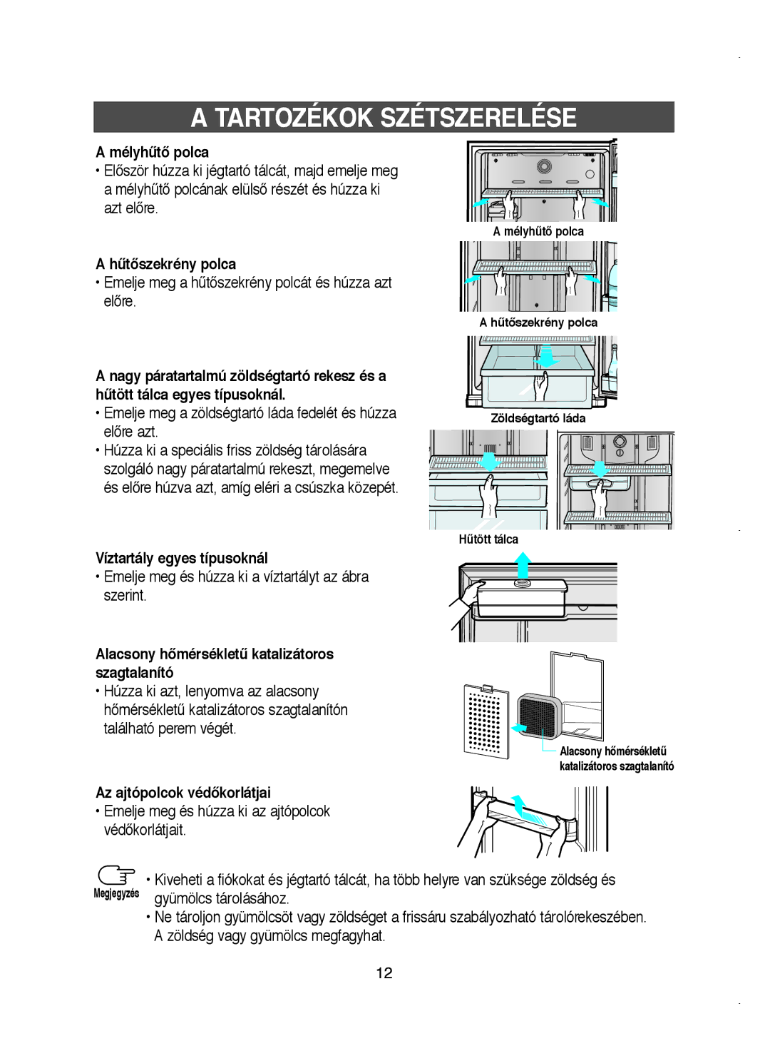 Samsung RT58WASM1/BUL, RT58WASM1/XEH manual Tartozékok Szétszerelése 