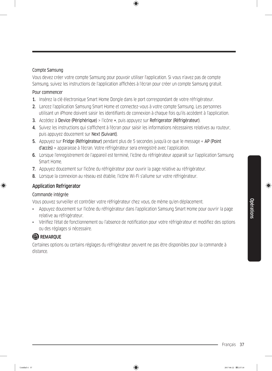 Samsung RT58K7030WW/ZA, RT62K7110SL/SG, RT62K7030WW/ZA, RT62K7050SL/ZA manual Application Refrigerator, Compte Samsung 