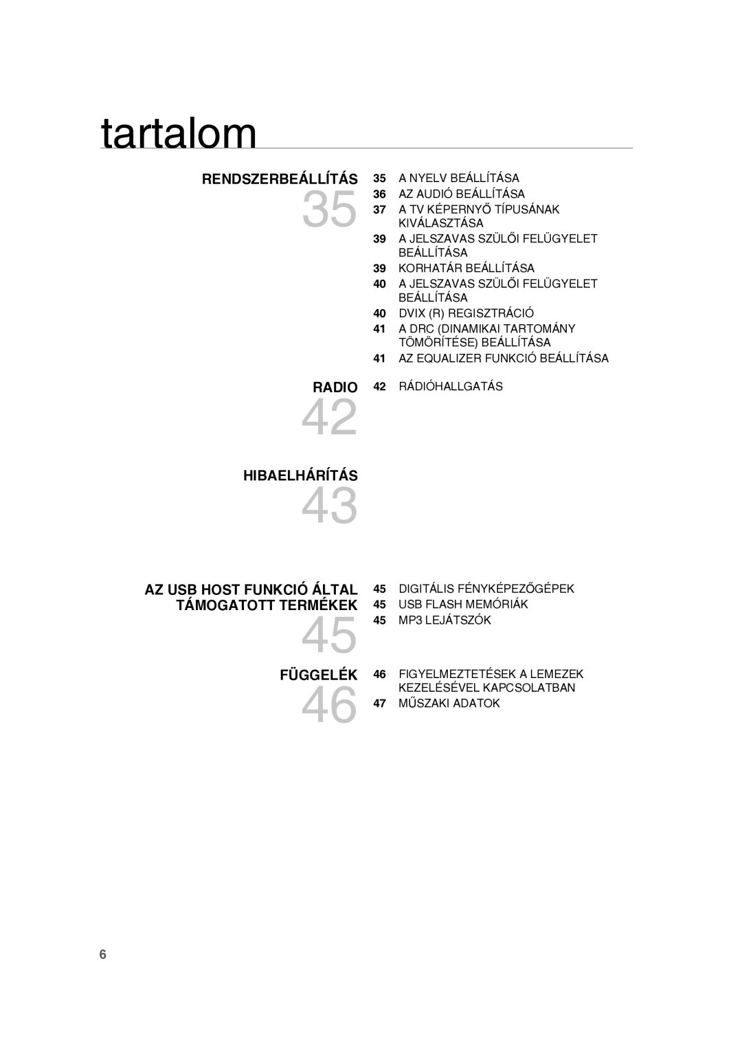 Samsung RTS-E10T/EDC manual 47 Műszaki Adatok 