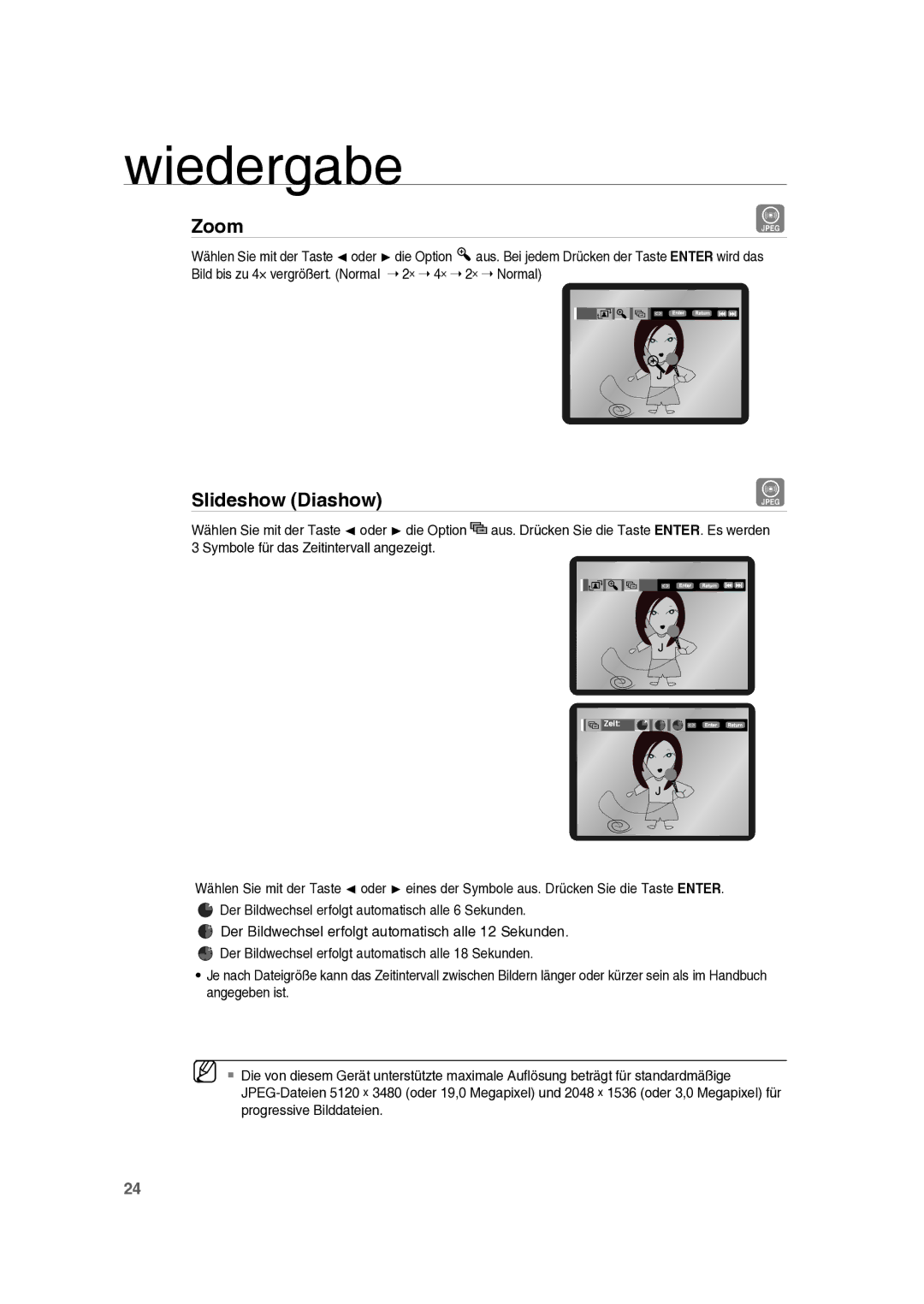 Samsung RTS-E10T/EDC manual Zoom, Slideshow Diashow 