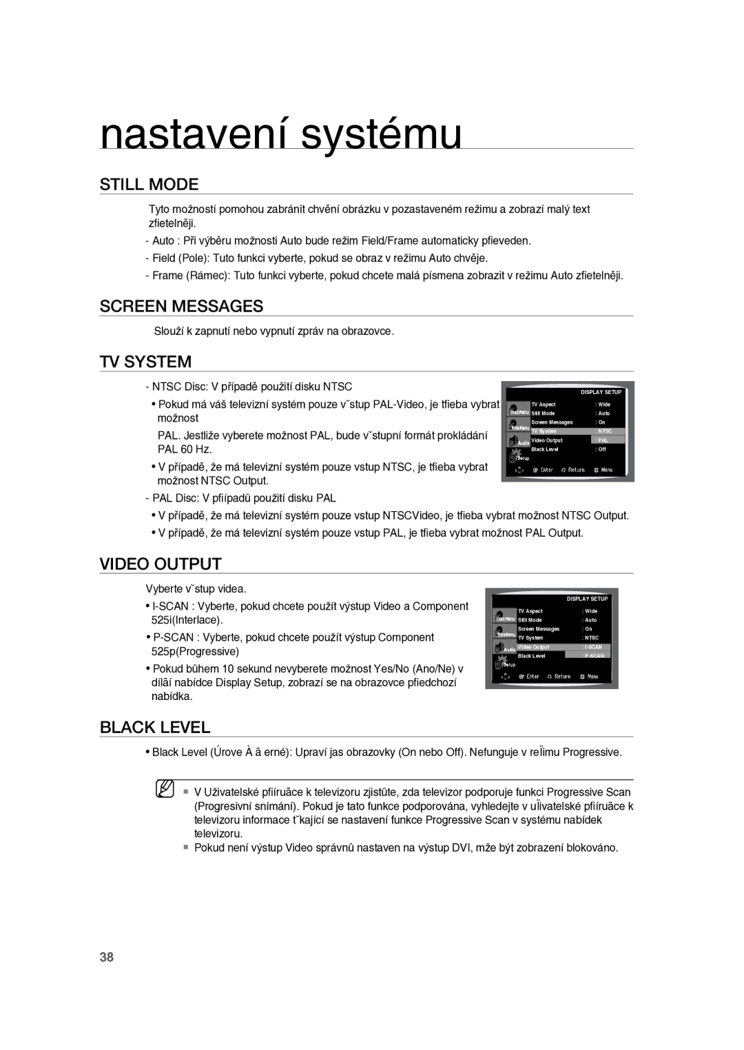 Samsung RTS-E10T/EDC manual Still Mode, Slouží k zapnutí nebo vypnutí zpráv na obrazovce 