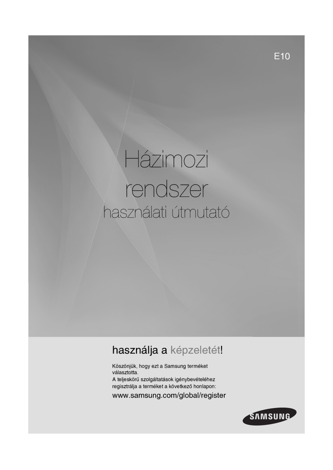 Samsung RTS-E10T/EDC manual Házimozi rendszer, Köszönjük, hogy ezt a Samsung terméket választotta 