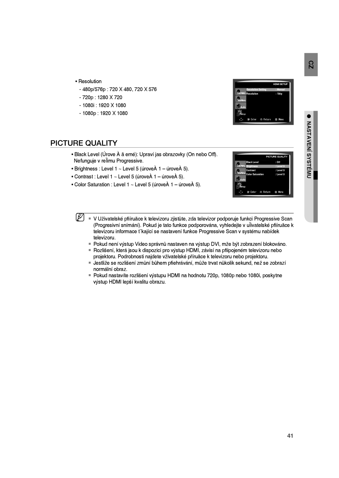 Samsung RTS-HE10T/EDC, RTS-HE10R/EDC, RTS-HE10T/XEF manual Resolution, 1080i 1920 X 1080p 1920 X 